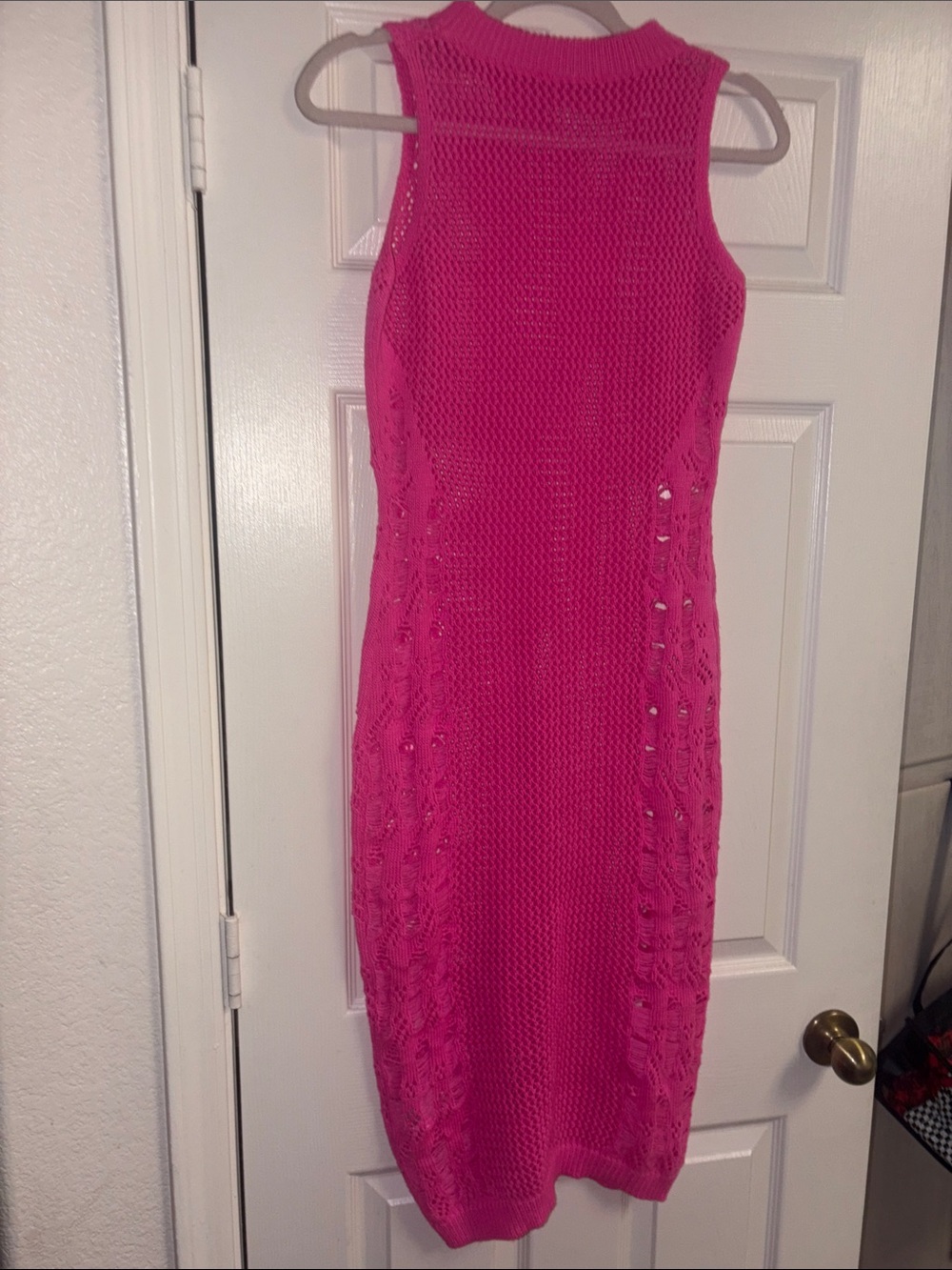 SHEIN Vibrant Hot Pink Crewneck Acrylic Sweater